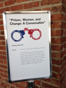Event, "Prison, Women, and Change: A Conversation" held at the Brooklyn Museum featured Susan Rosenberg, a former political prisoner turned writer and teacher, and Nkechi Taifa, Senior Policy Analyst with the Open Society who discussed how movements for change and justice have developed over the last 25 years.                 